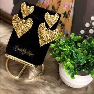 Elegant Gold Heart Earrings